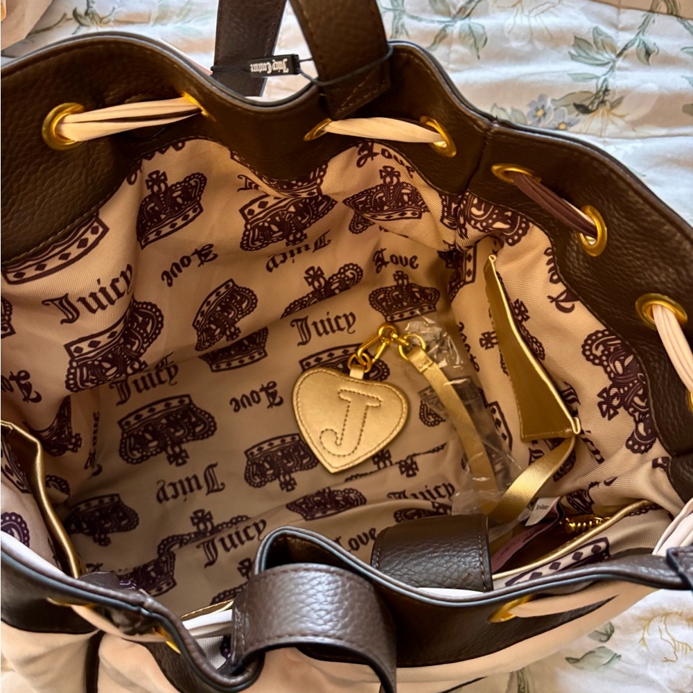 Juicy Couture Brown and Pink Daydreamer Tote Shoulder Bag - Picture 7 of 16